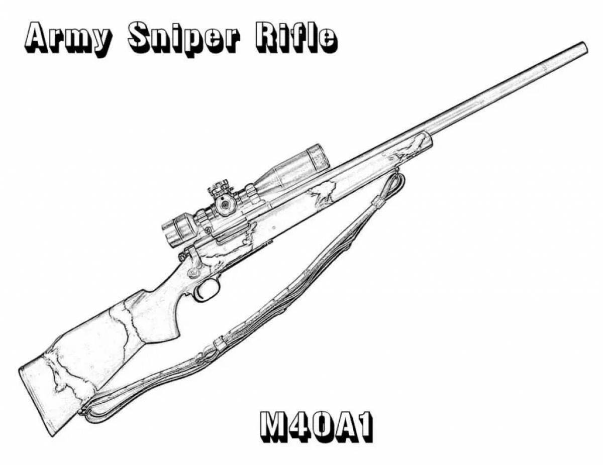 Majestic sniper rifle coloring page