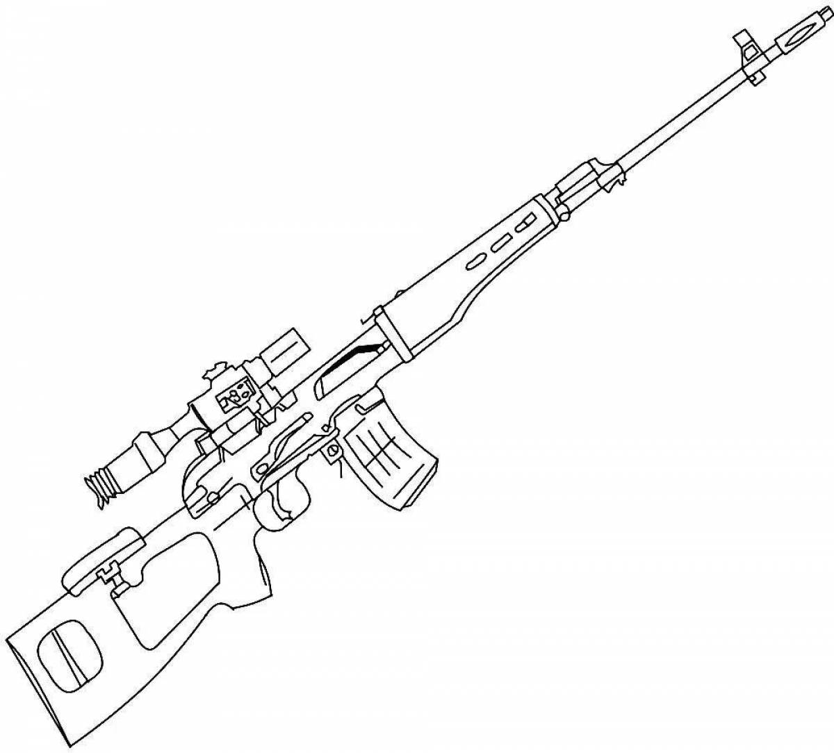 Innovative sniper rifle coloring page