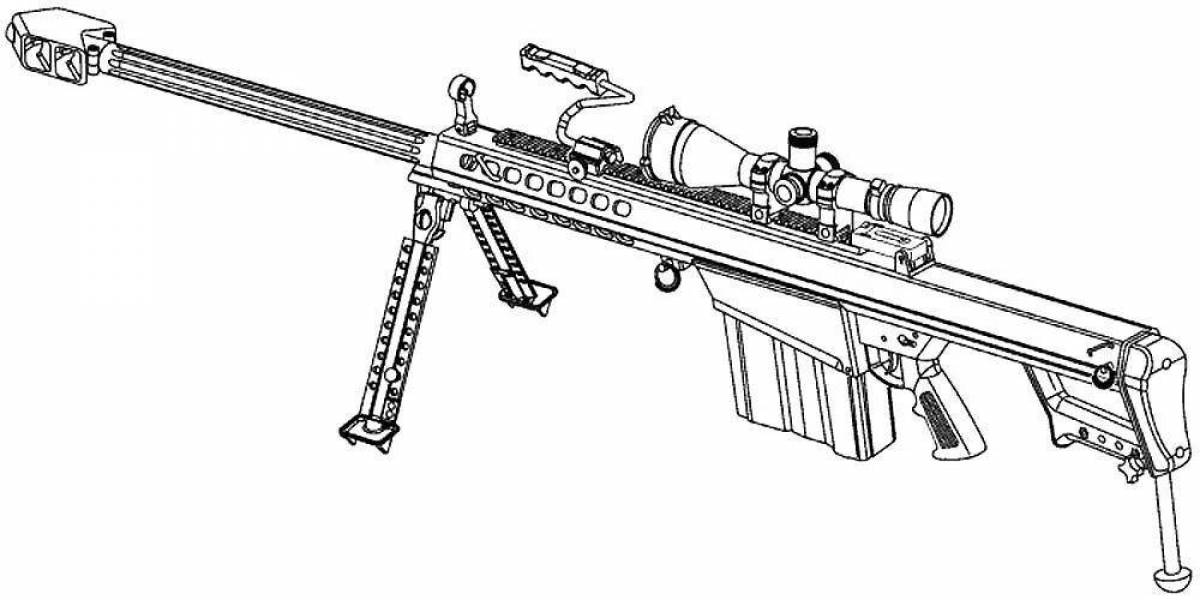 Coloring page for spectacular sniper rifle