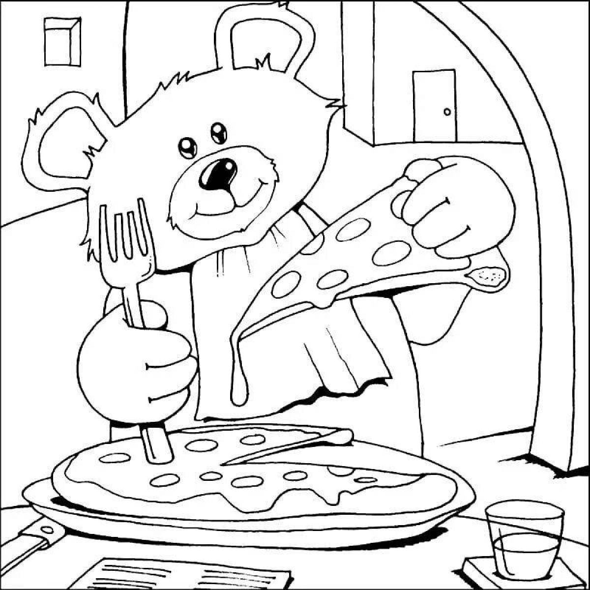 Inviting pizzeria coloring book