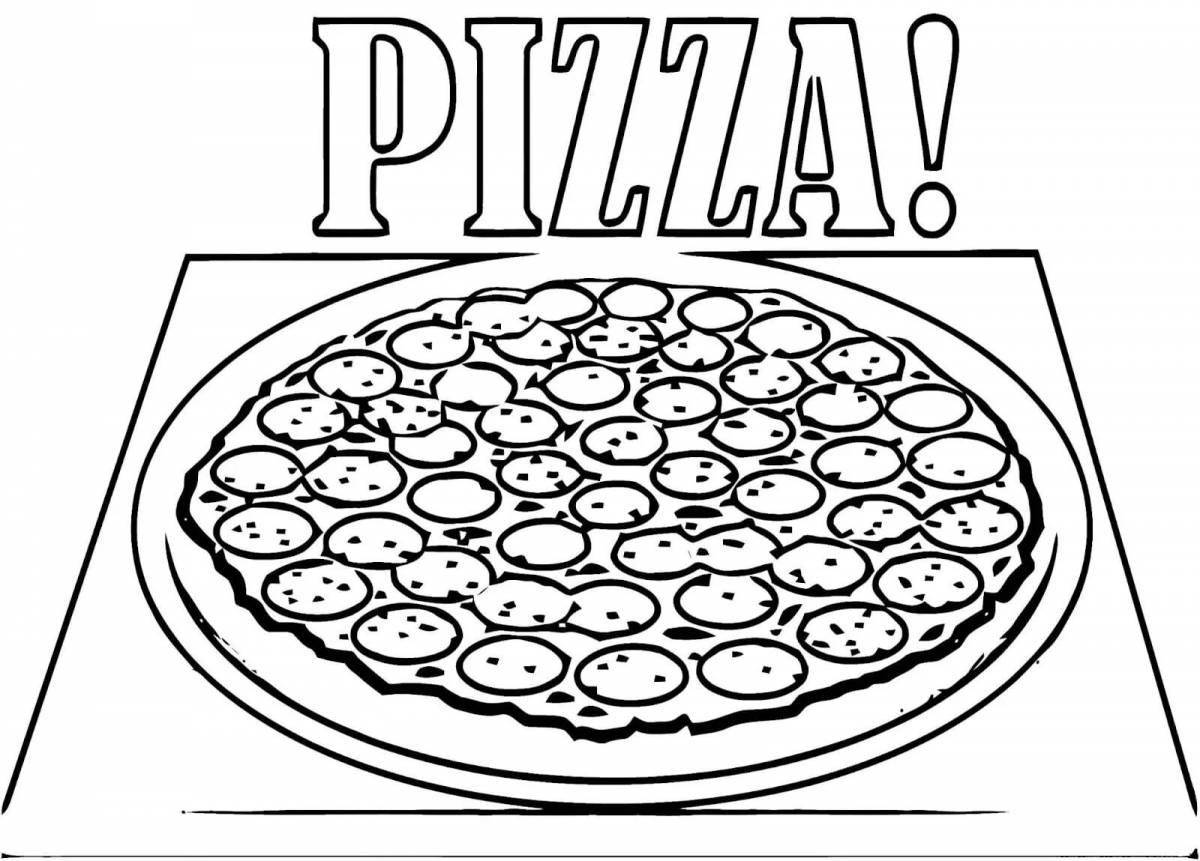 Coloring page funny pizzeria