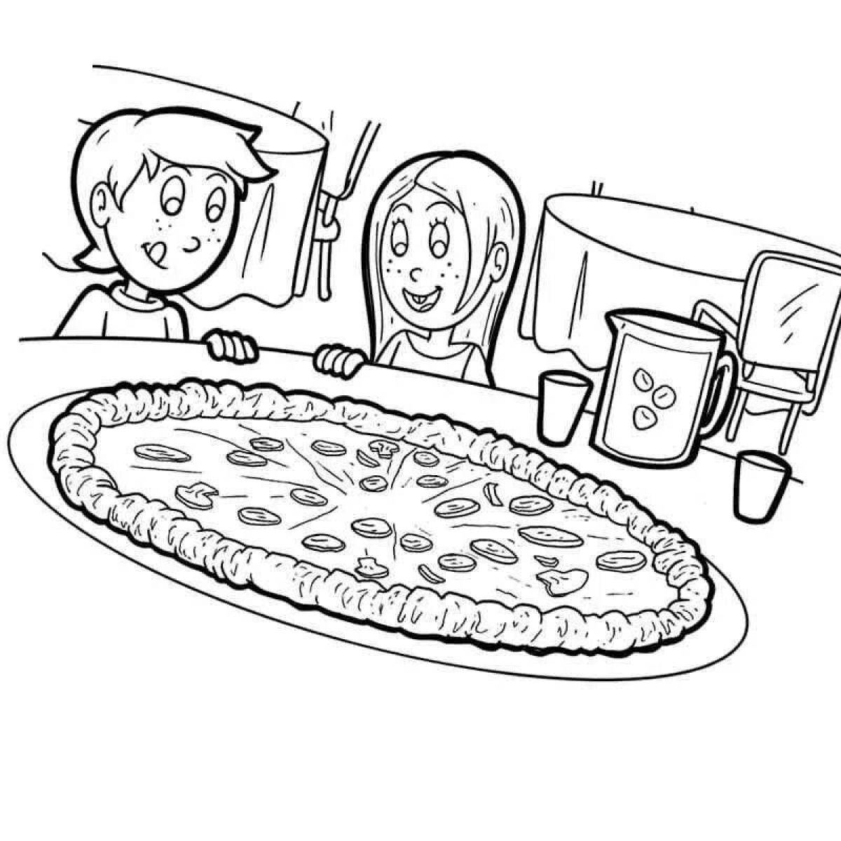 Coloring page charming pizzeria