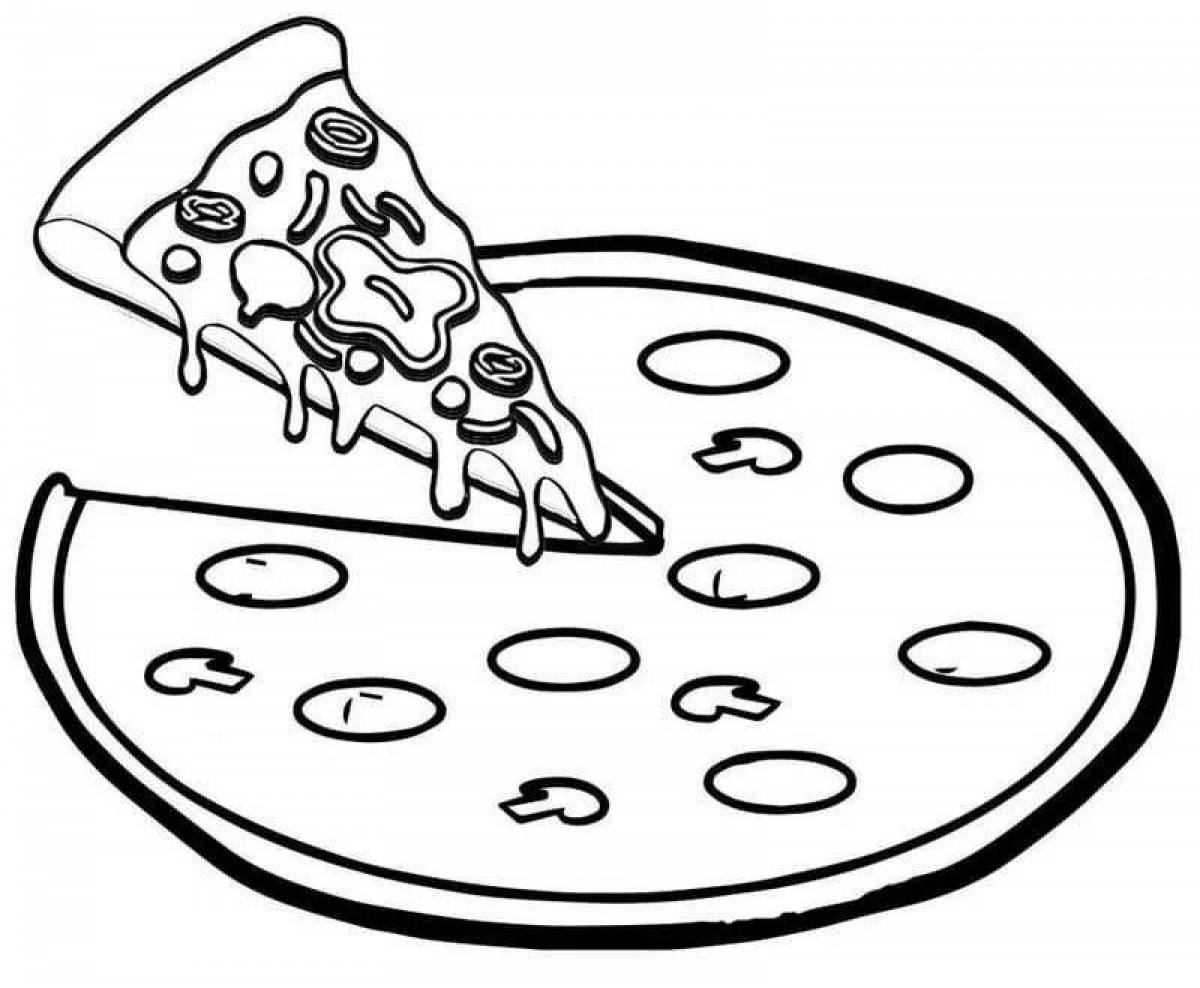 Coloring page funny pizzeria