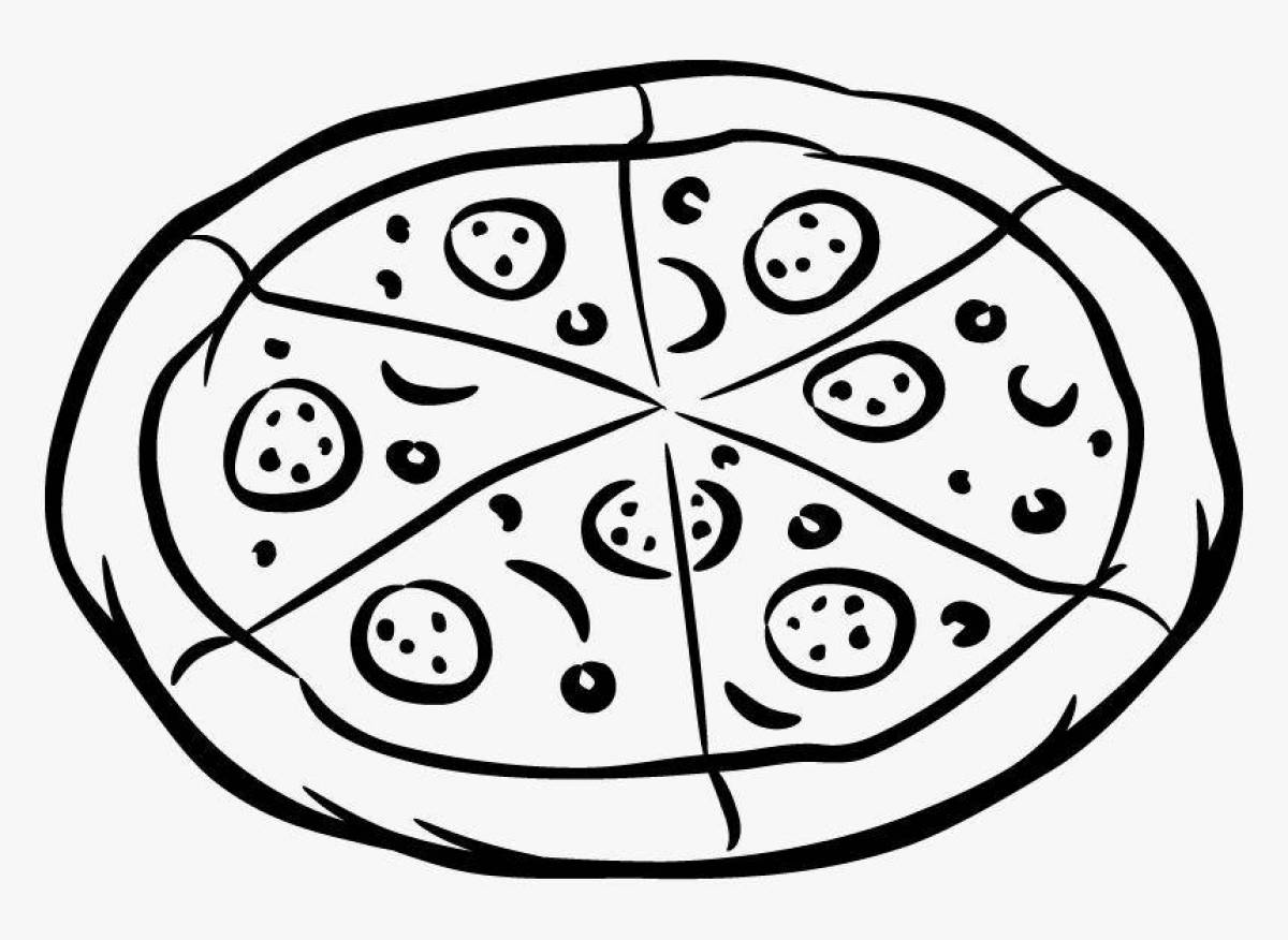 Cozy pizzeria coloring page