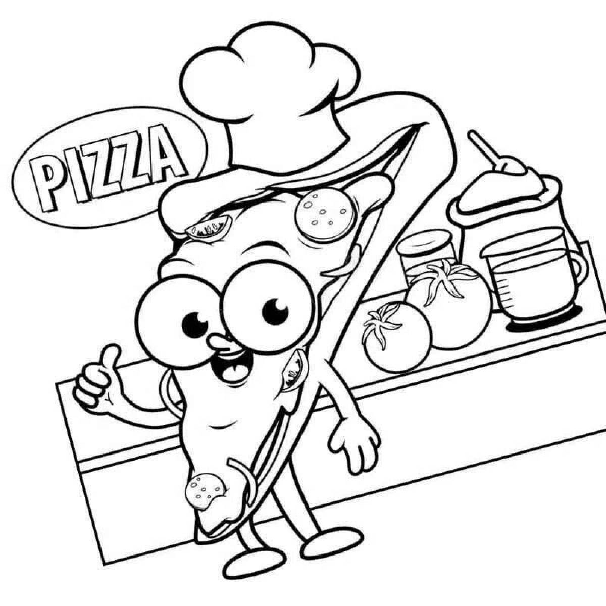 Coloring page invigorating pizzeria