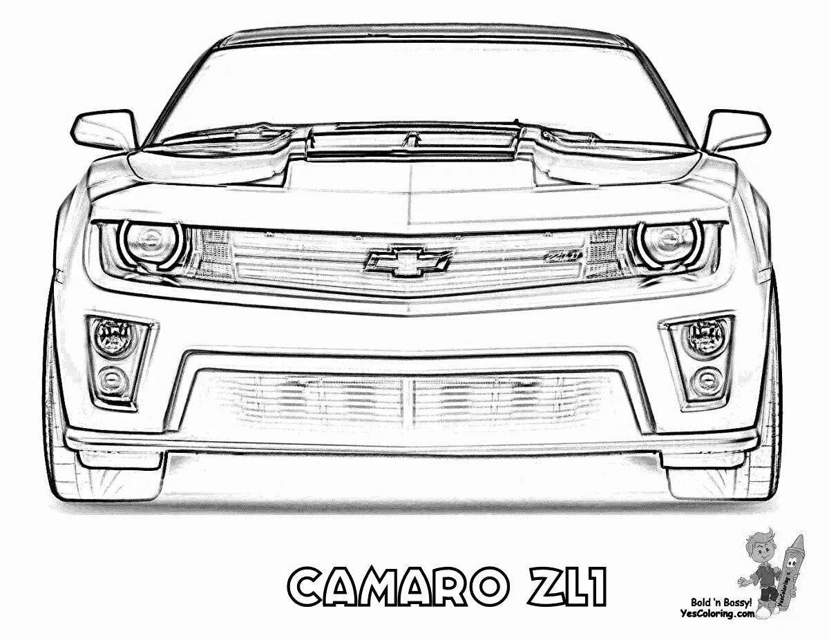 Camaro colorful shape coloring page