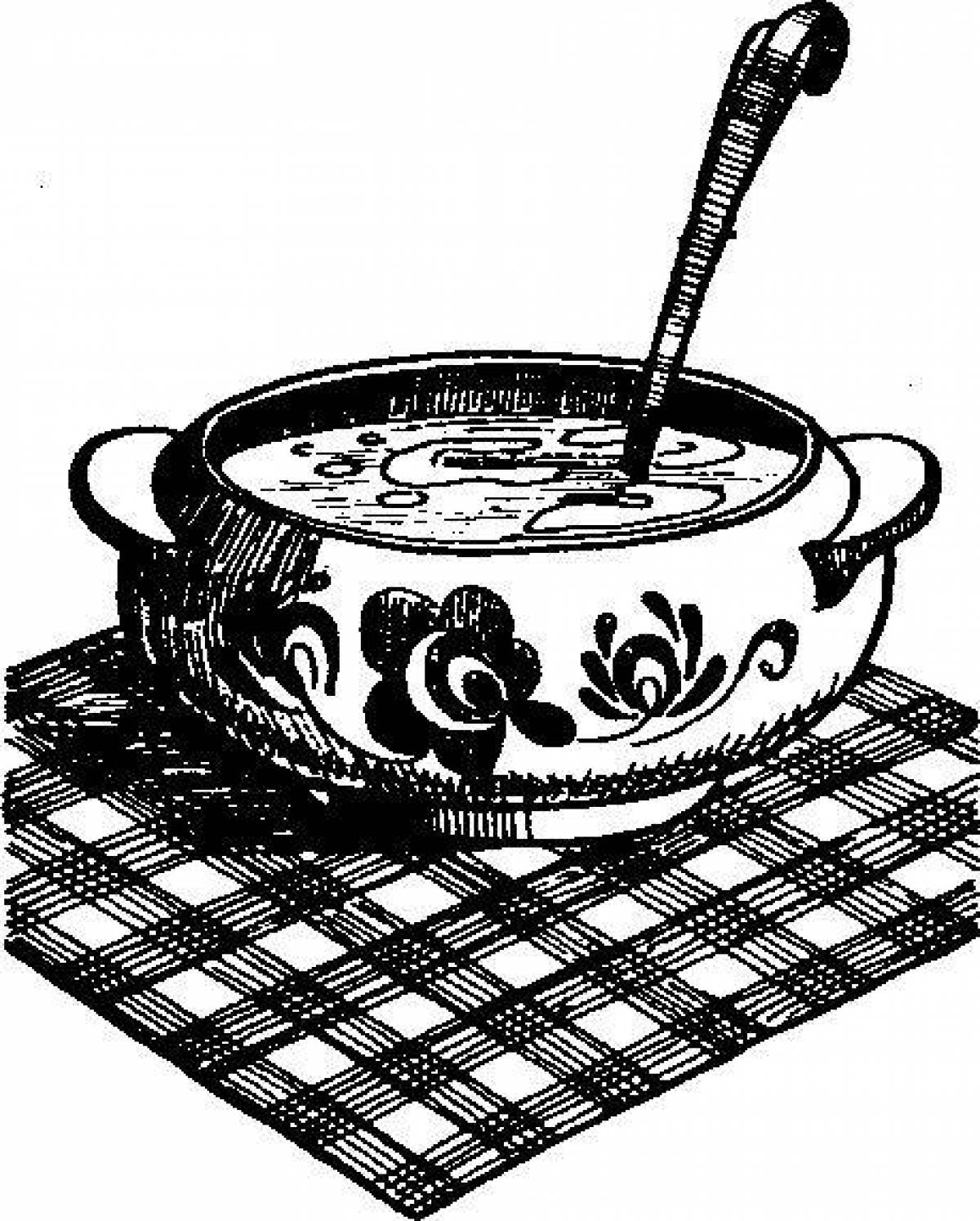 Coloring page cheerful borscht