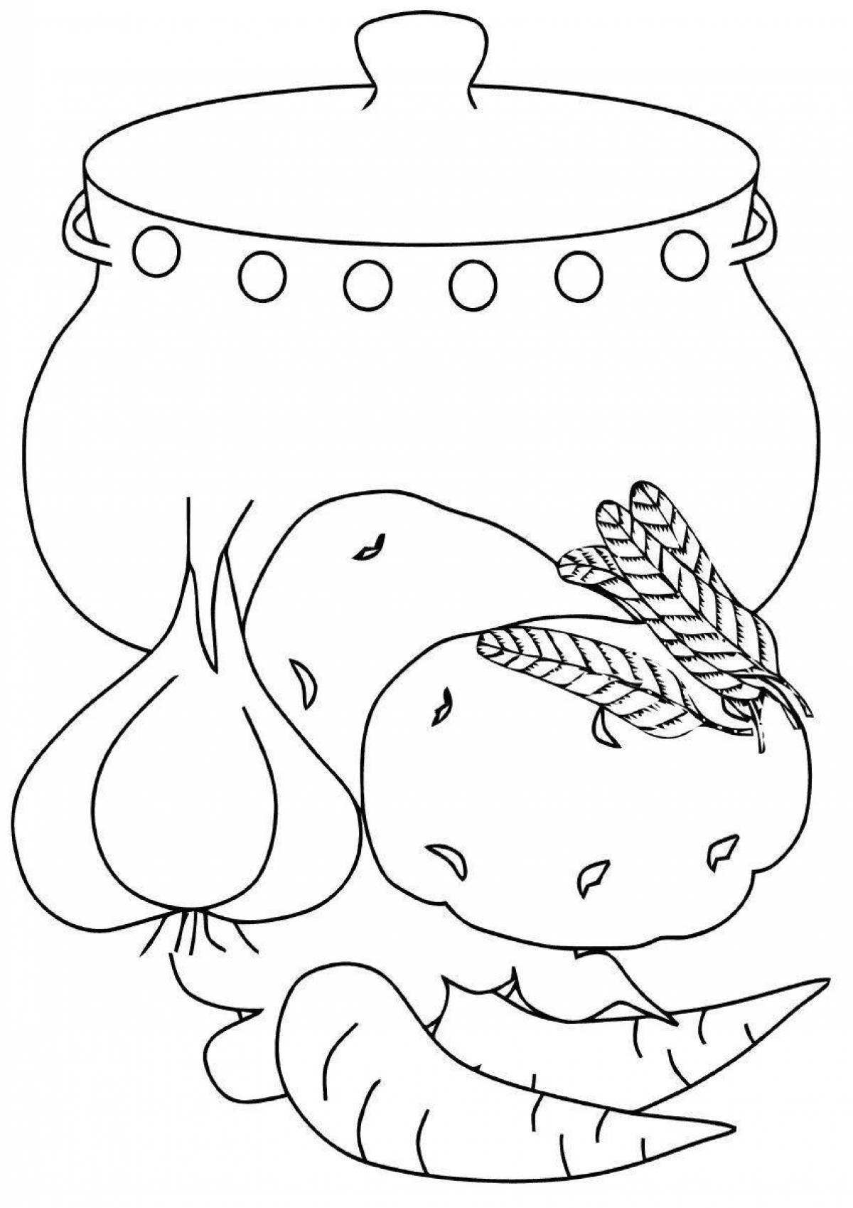 Coloring page stimulating borscht