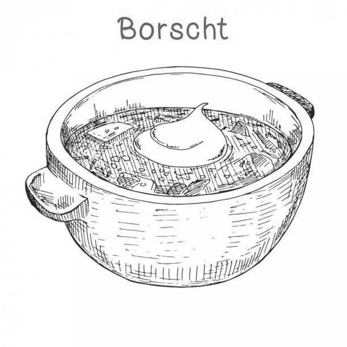 Coloring page unusual borscht