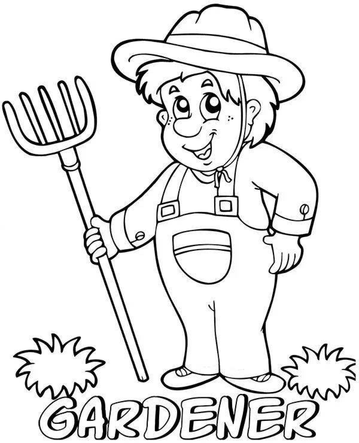 Farmer coloring page