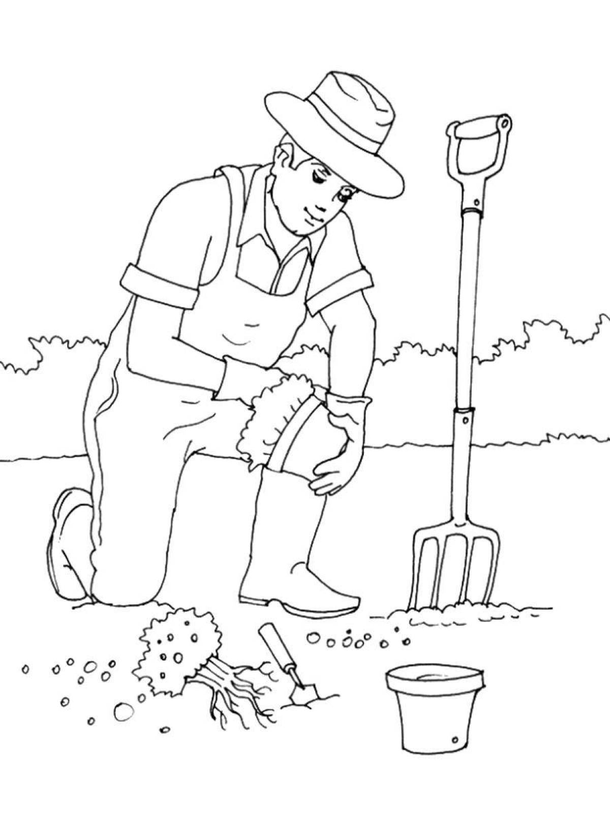 Farmer coloring page