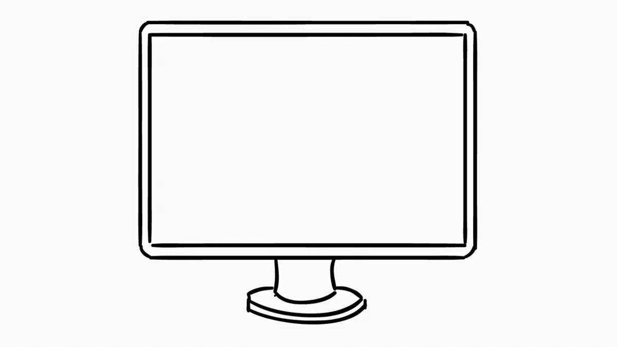 Playful monitor coloring page