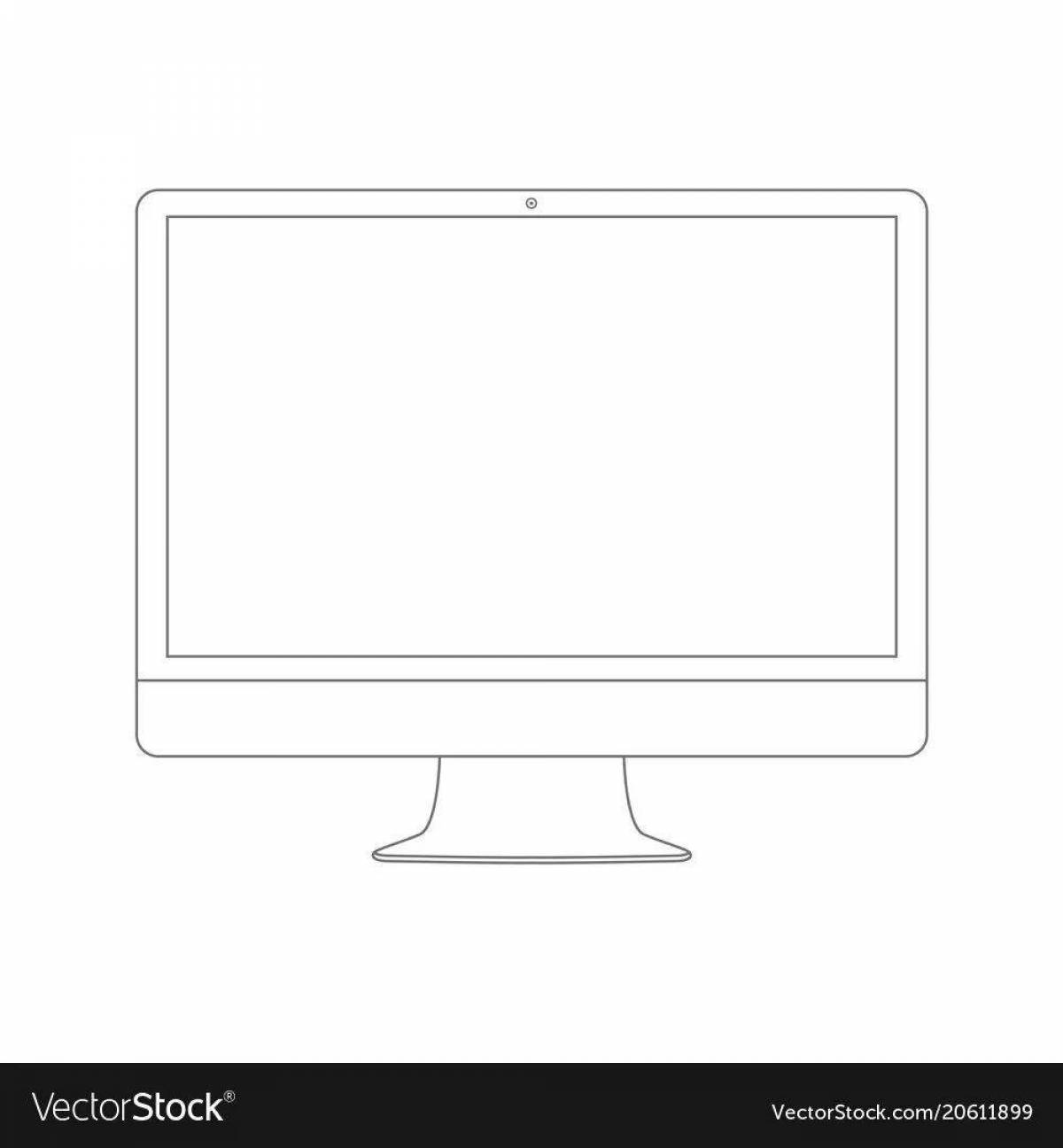 Glowing monitor coloring page