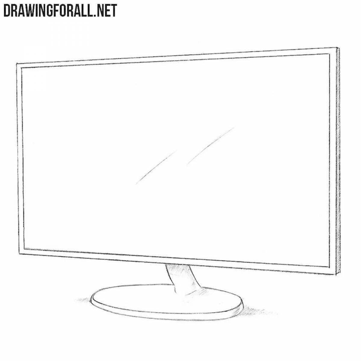 Animated monitor coloring page