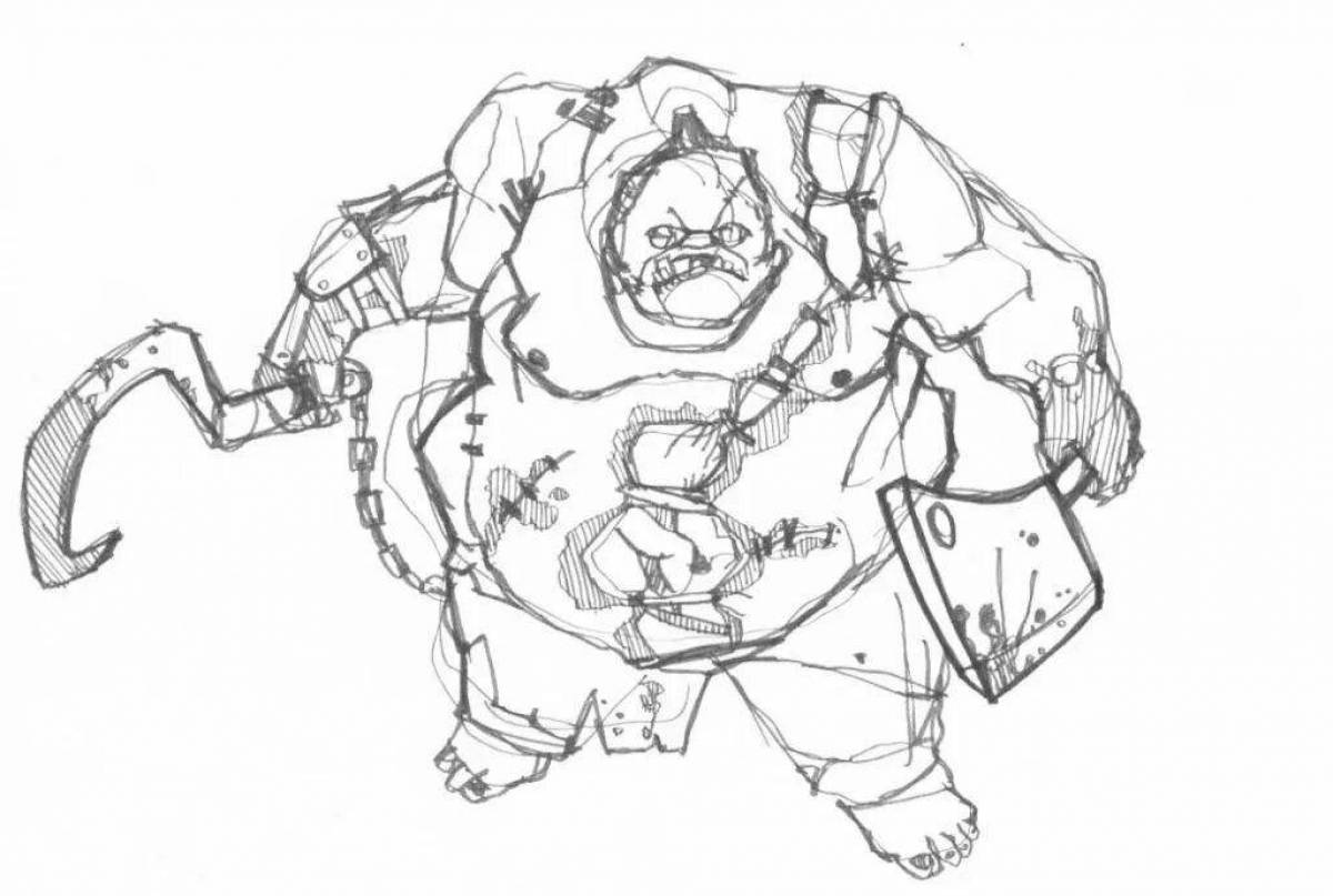 Animated pudge coloring page