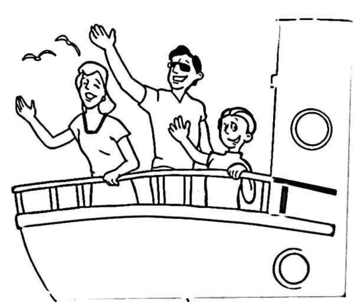 Dazzling ship coloring page