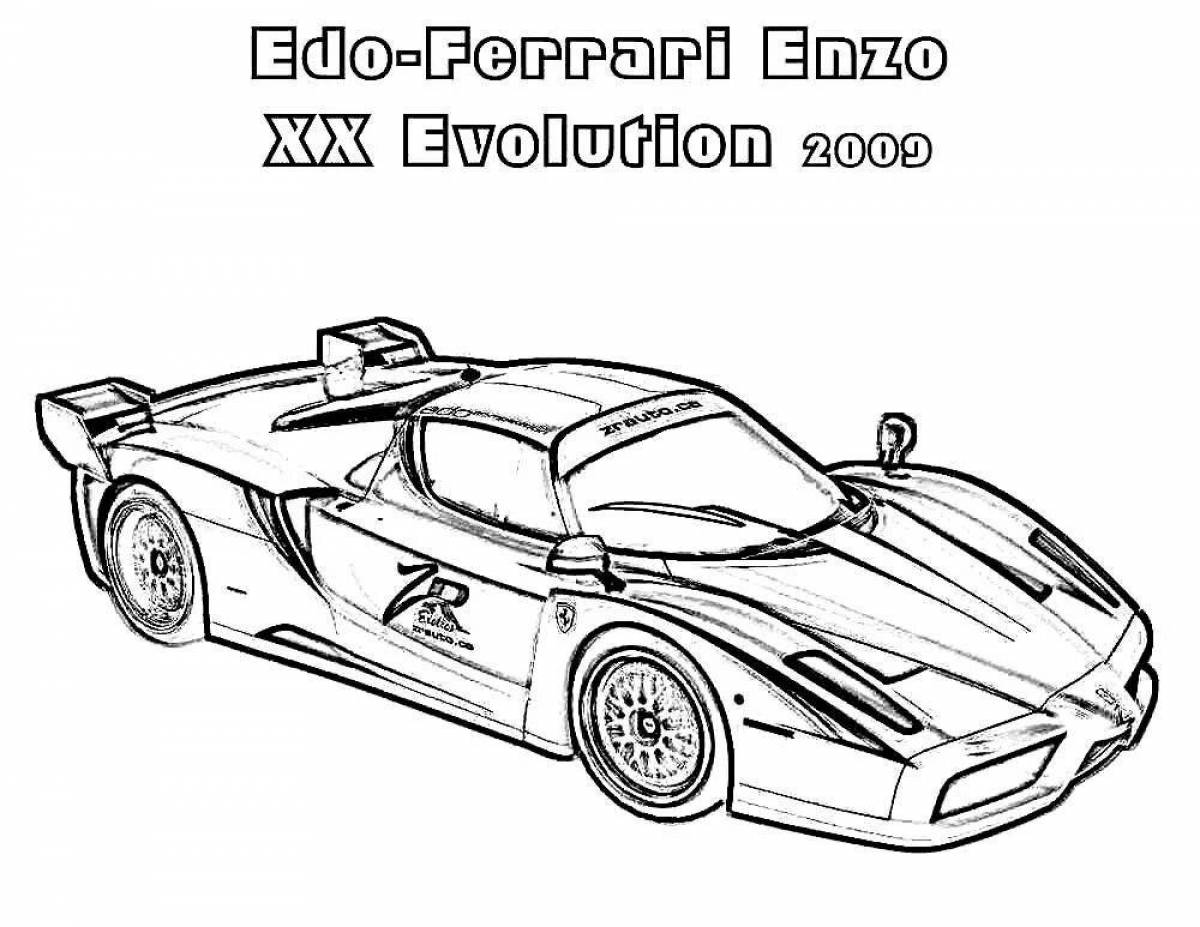 Great supercar coloring page