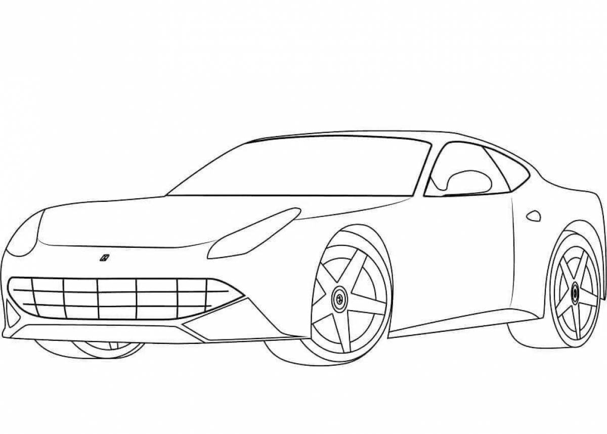 Glitter supercar coloring page