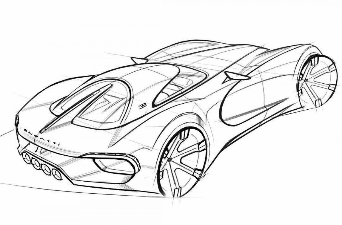 Impeccable supercar coloring page