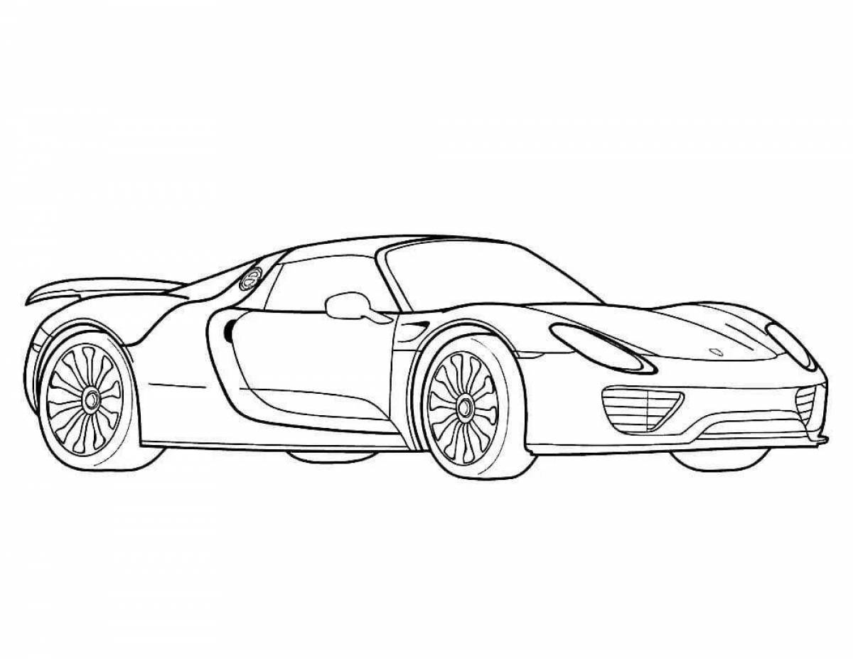 Luxury supercar coloring page