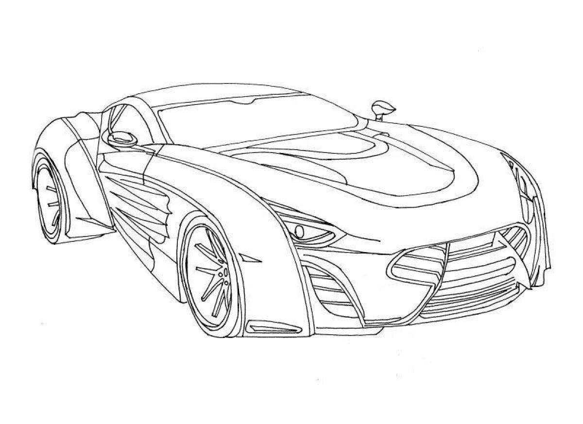 Grand supercar coloring page