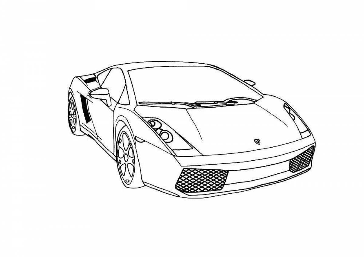 Exquisite supercar coloring page