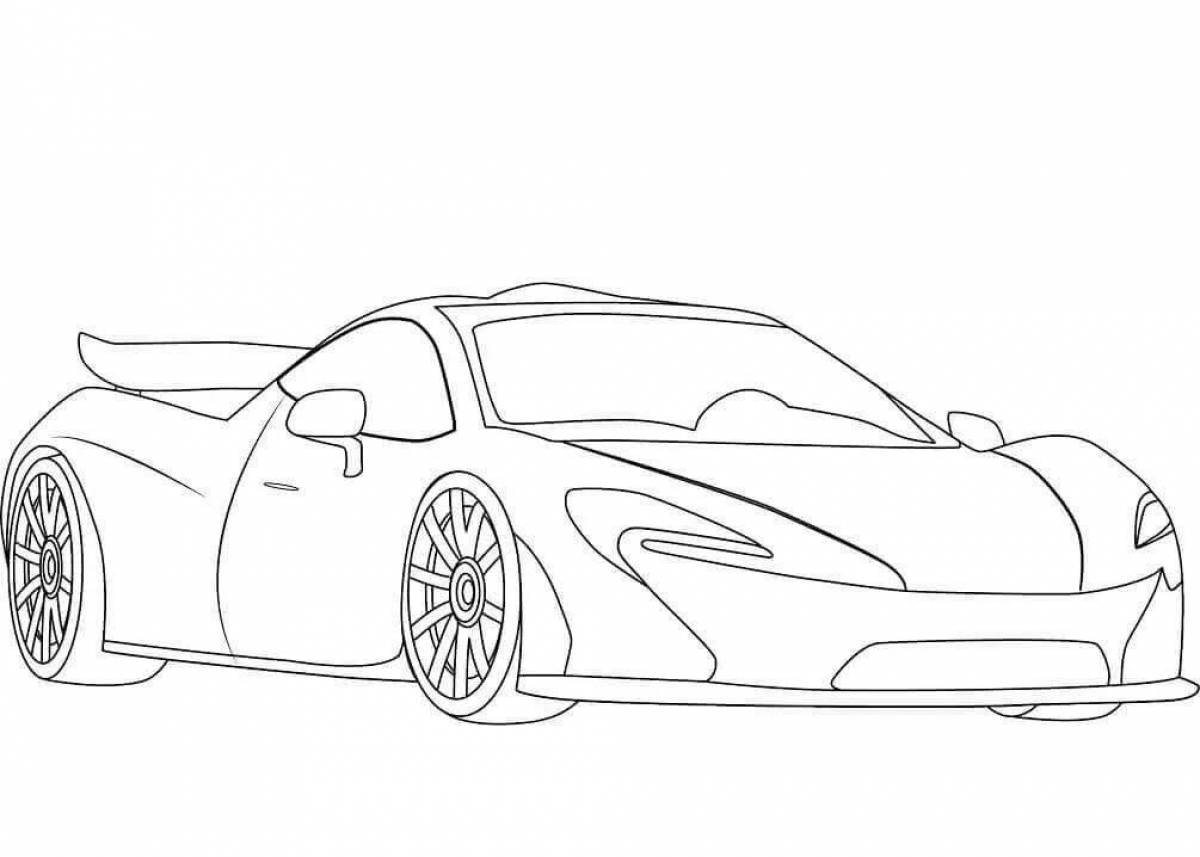 Exotic supercar coloring page