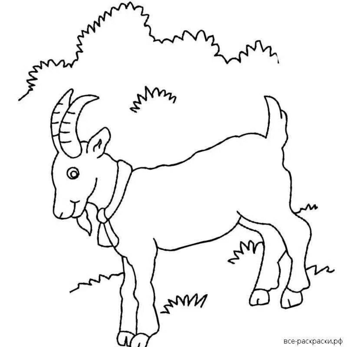 Резвящаяся раскраска коза