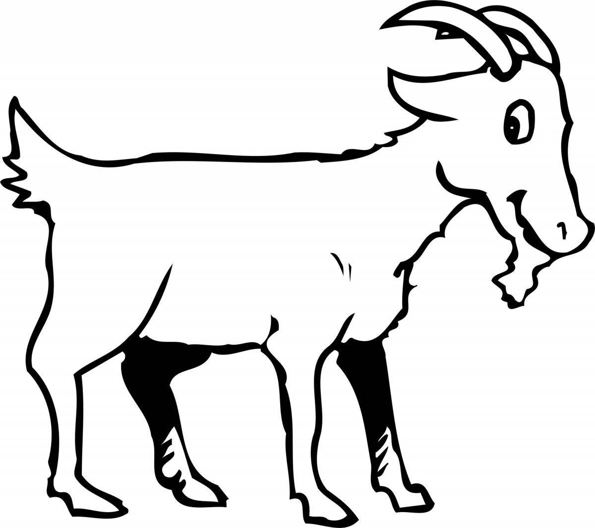 Волнистая раскраска коза