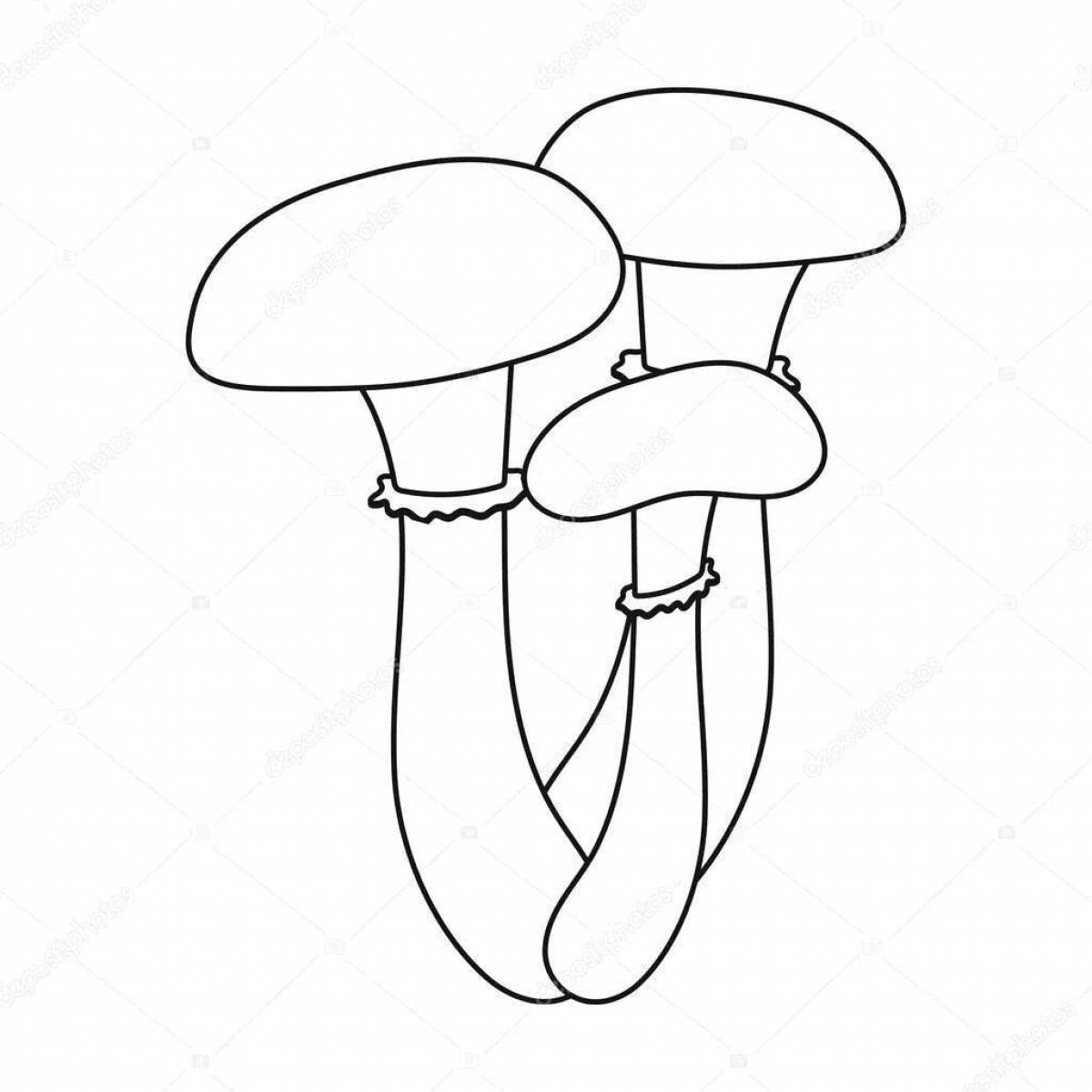 Glowing honey mushrooms coloring page