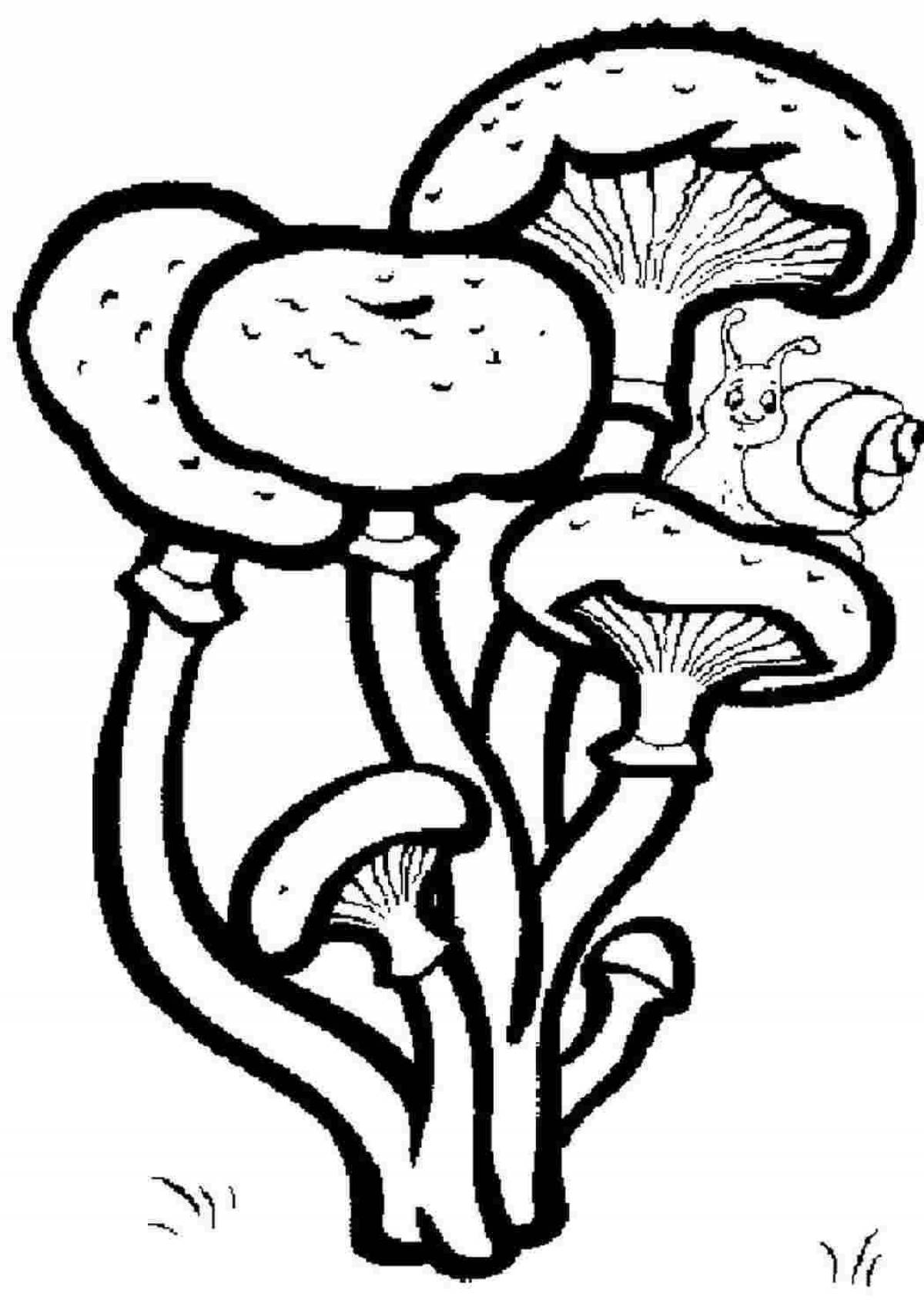 Glitter honey mushroom coloring page