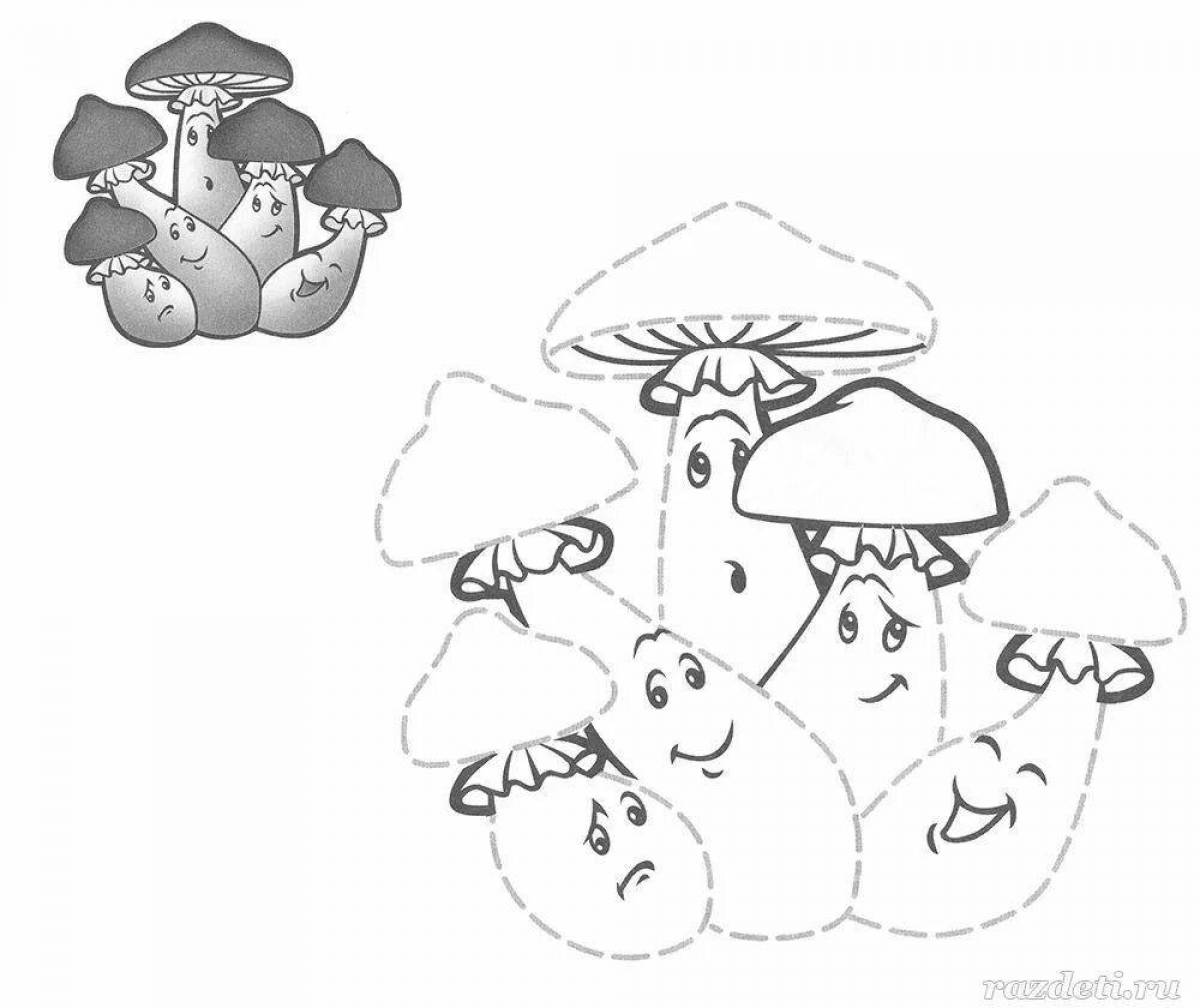Adorable mushroom coloring book