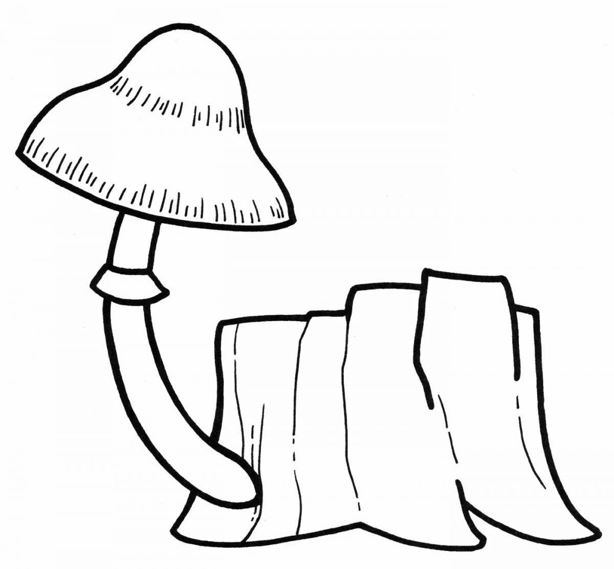 Attractive honey mushroom coloring page