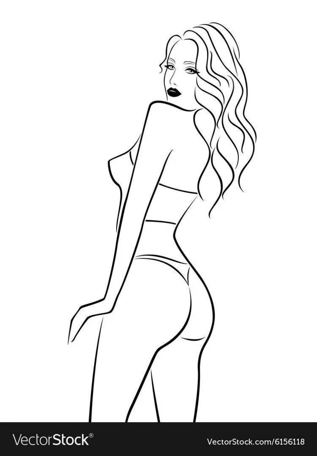 Delightful nude girls coloring pages