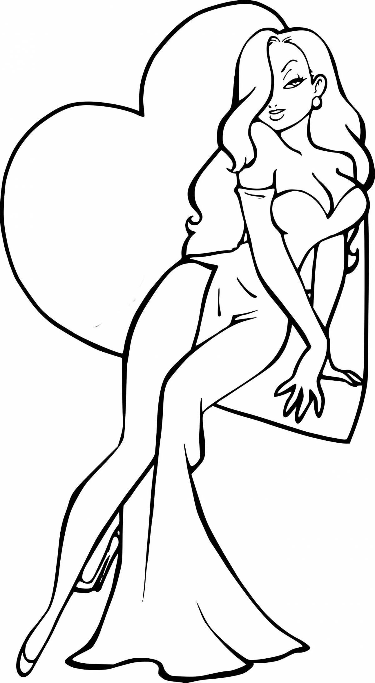 Mysterious nude girls coloring pages