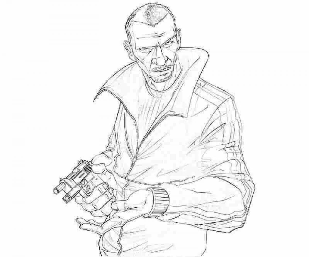 Glowing gta5 coloring page