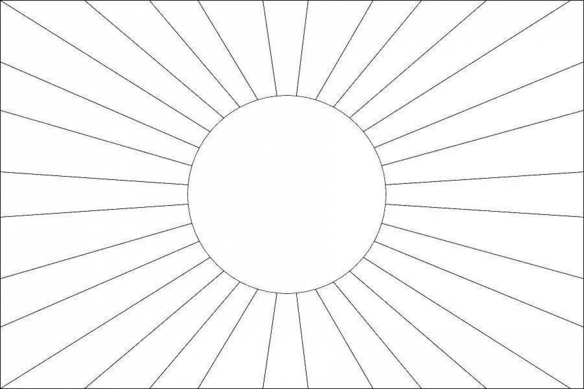 Intensive japan flag coloring page