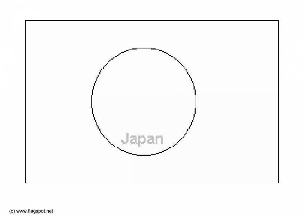 Amazing japan flag coloring page