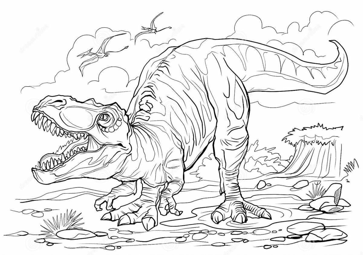 Красочная страница раскраски черепозавр
