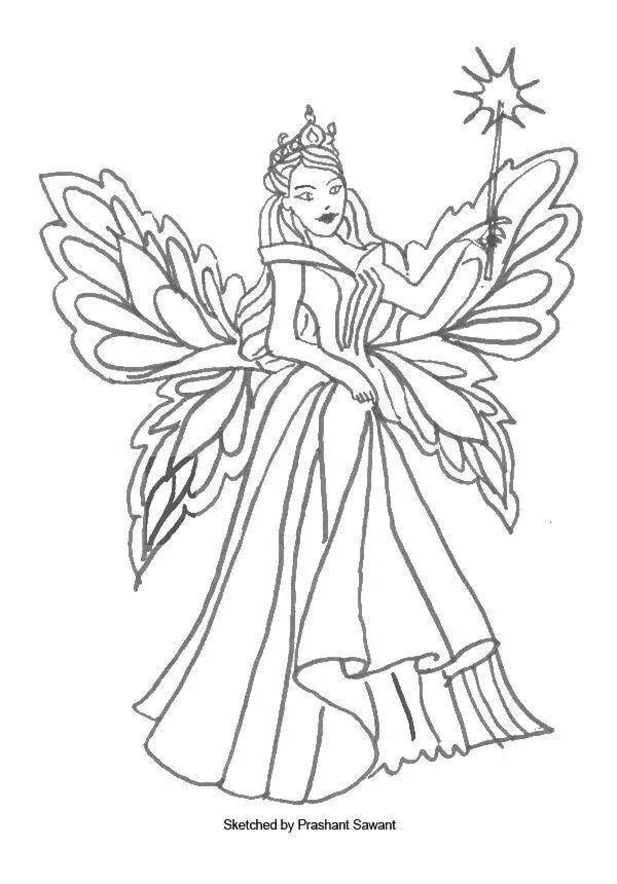 Charming sorceress coloring page