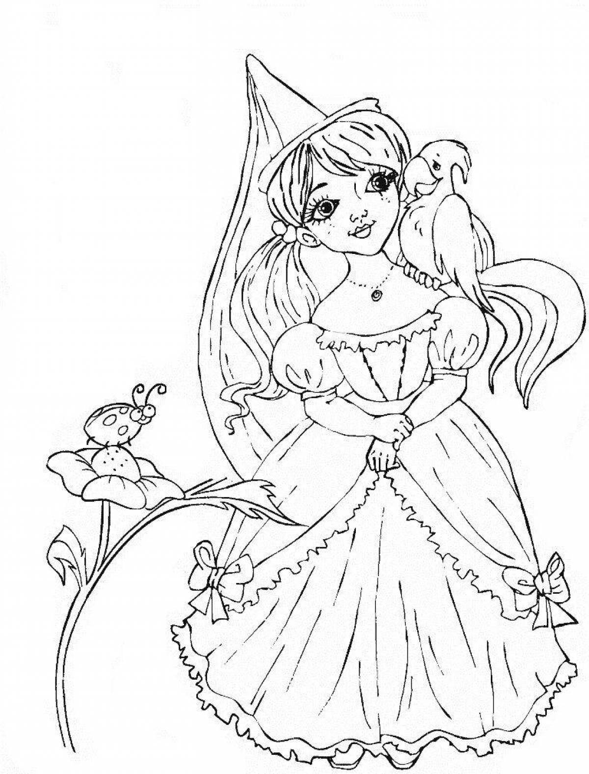 Coloring page nice sorceress
