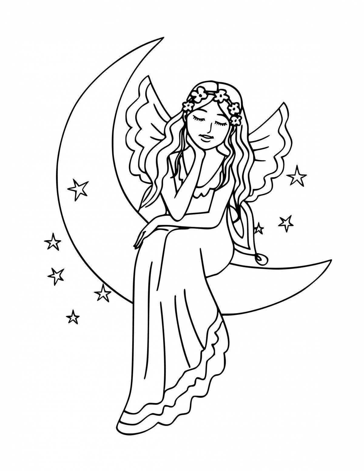 Coloring page graceful sorceress