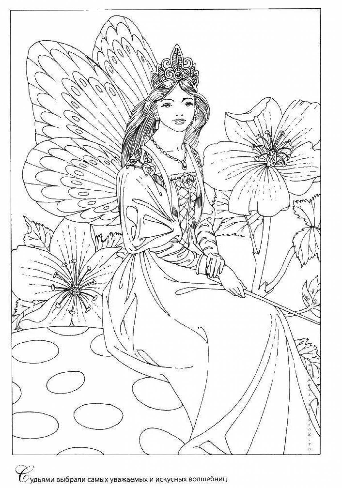 Coloring page dazzling sorceress