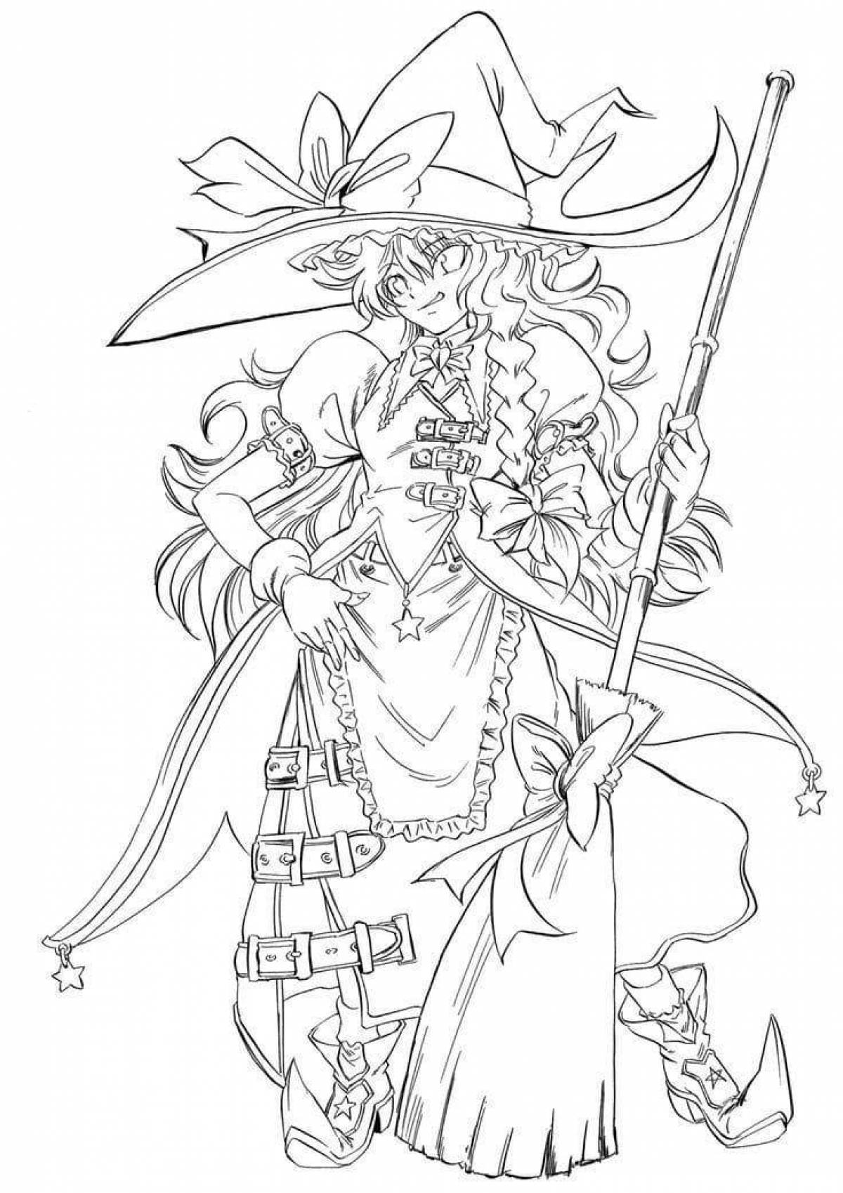 Coloring page hypnotic sorceress
