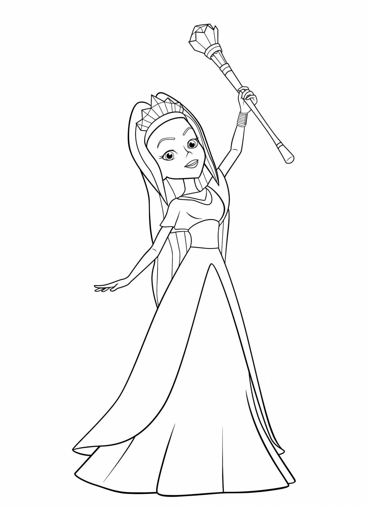Coloring page amazing sorceress