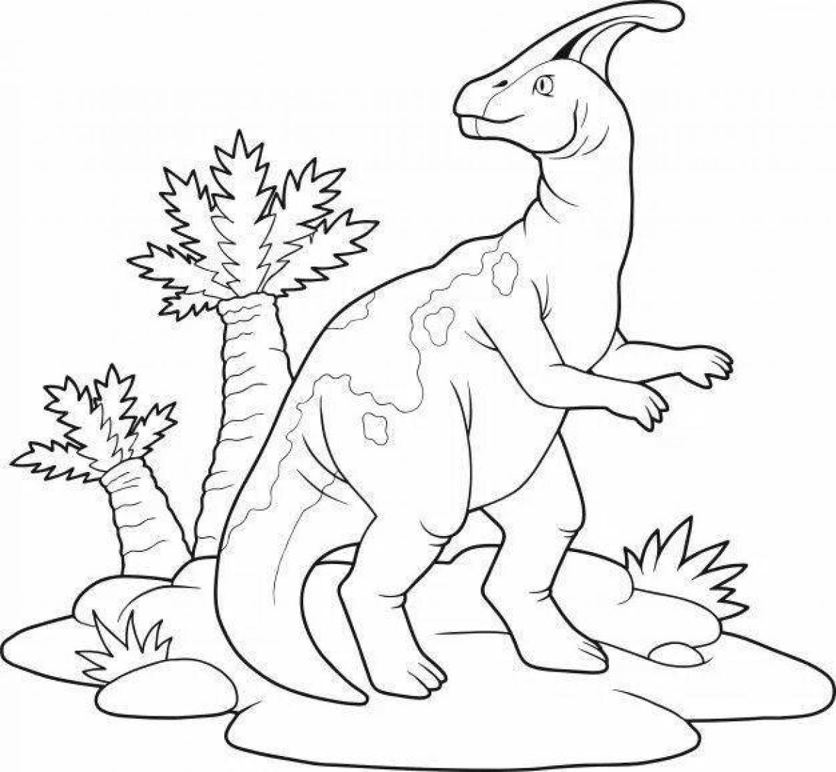 Очаровательная страница раскраски паразауролофов