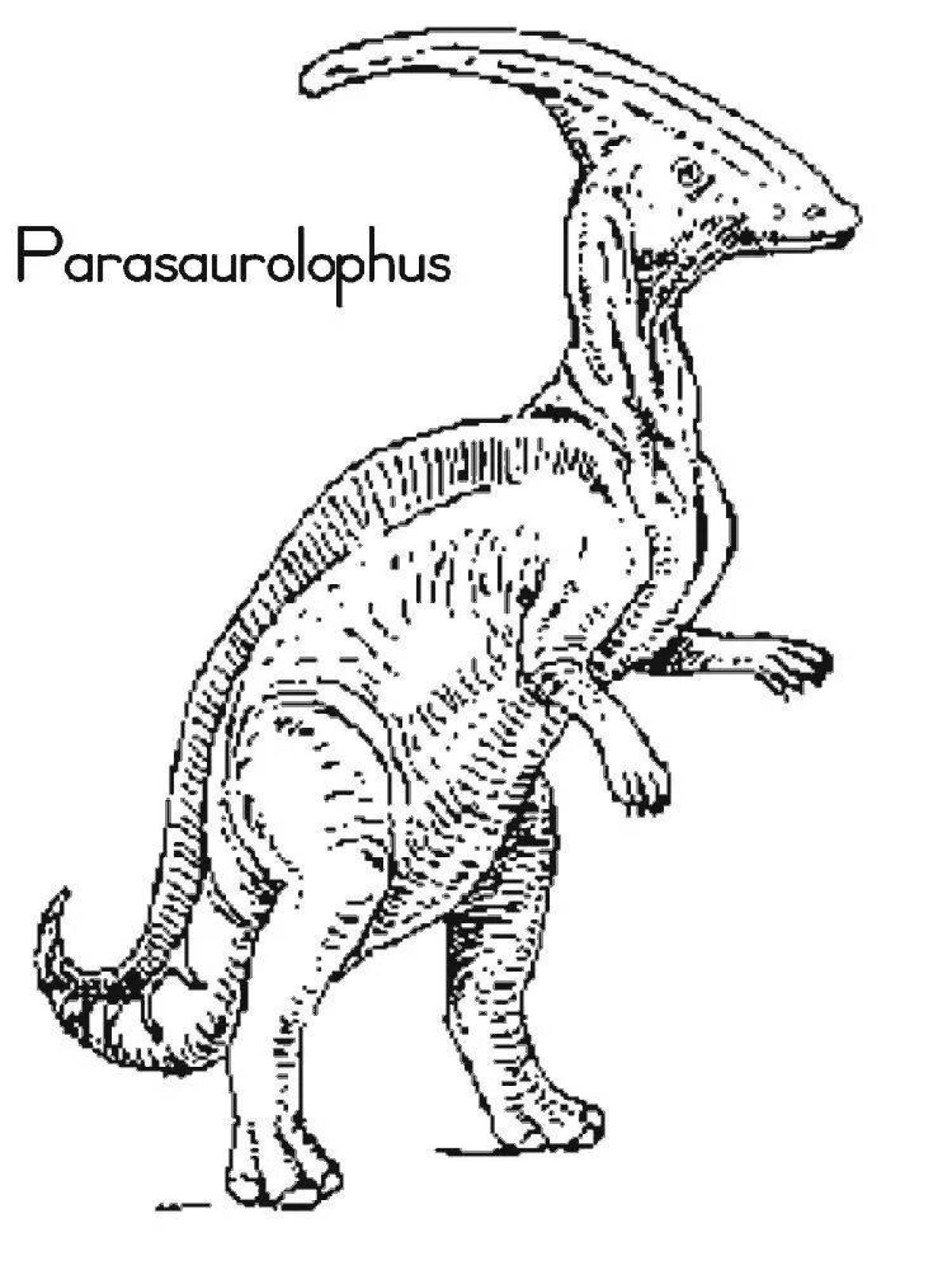Attractive parasaurolophus coloring book