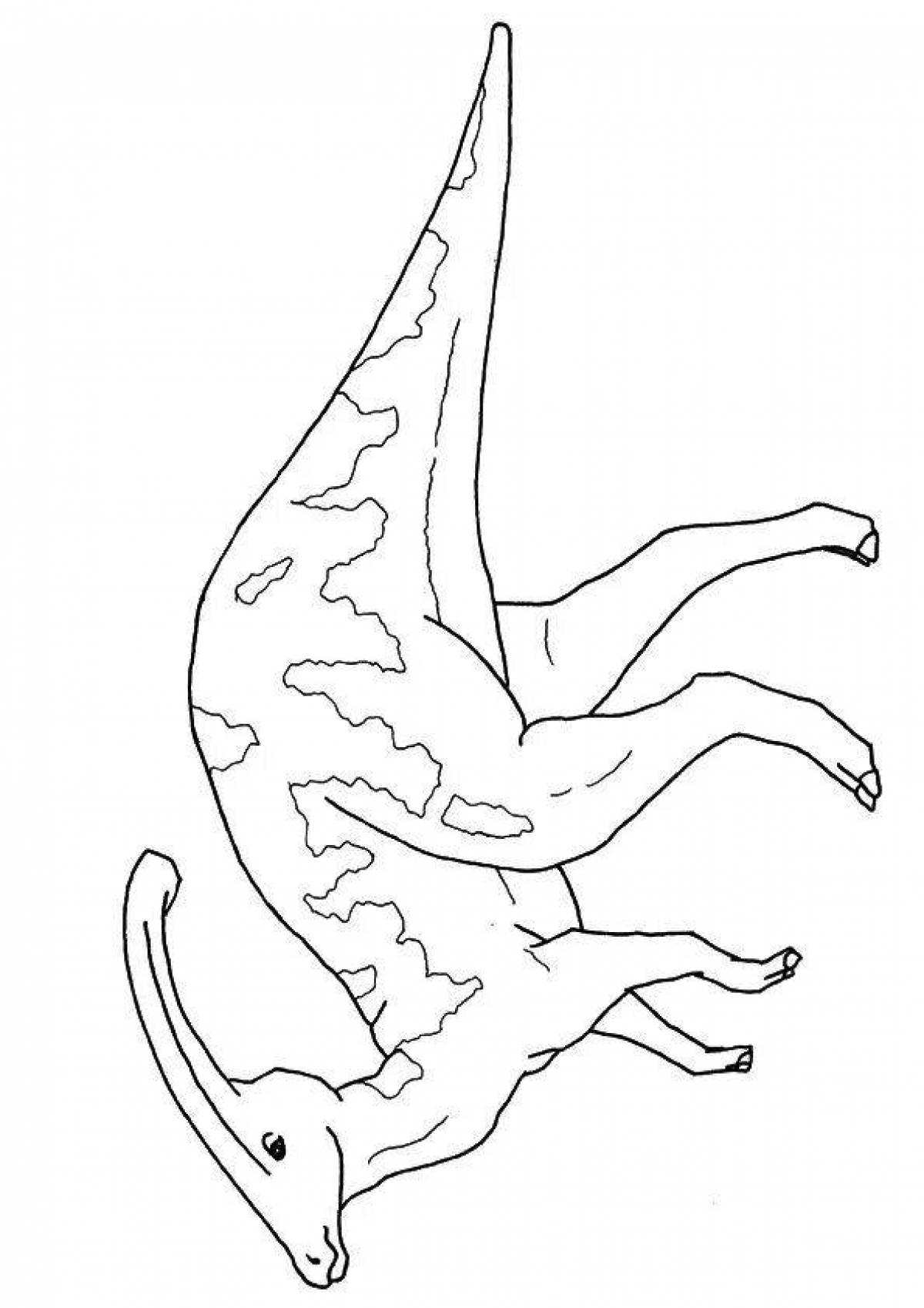 Милая страница раскраски паразауролофа
