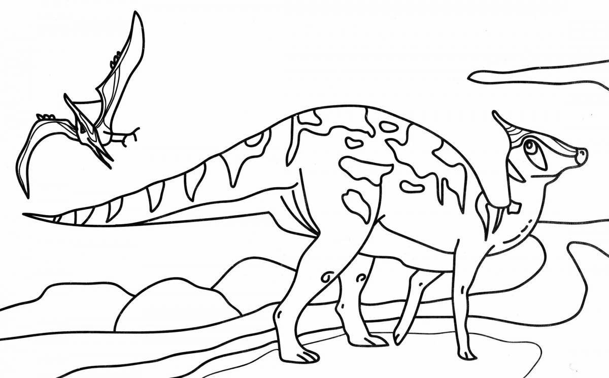 Интригующая страница раскраски паразауролофа