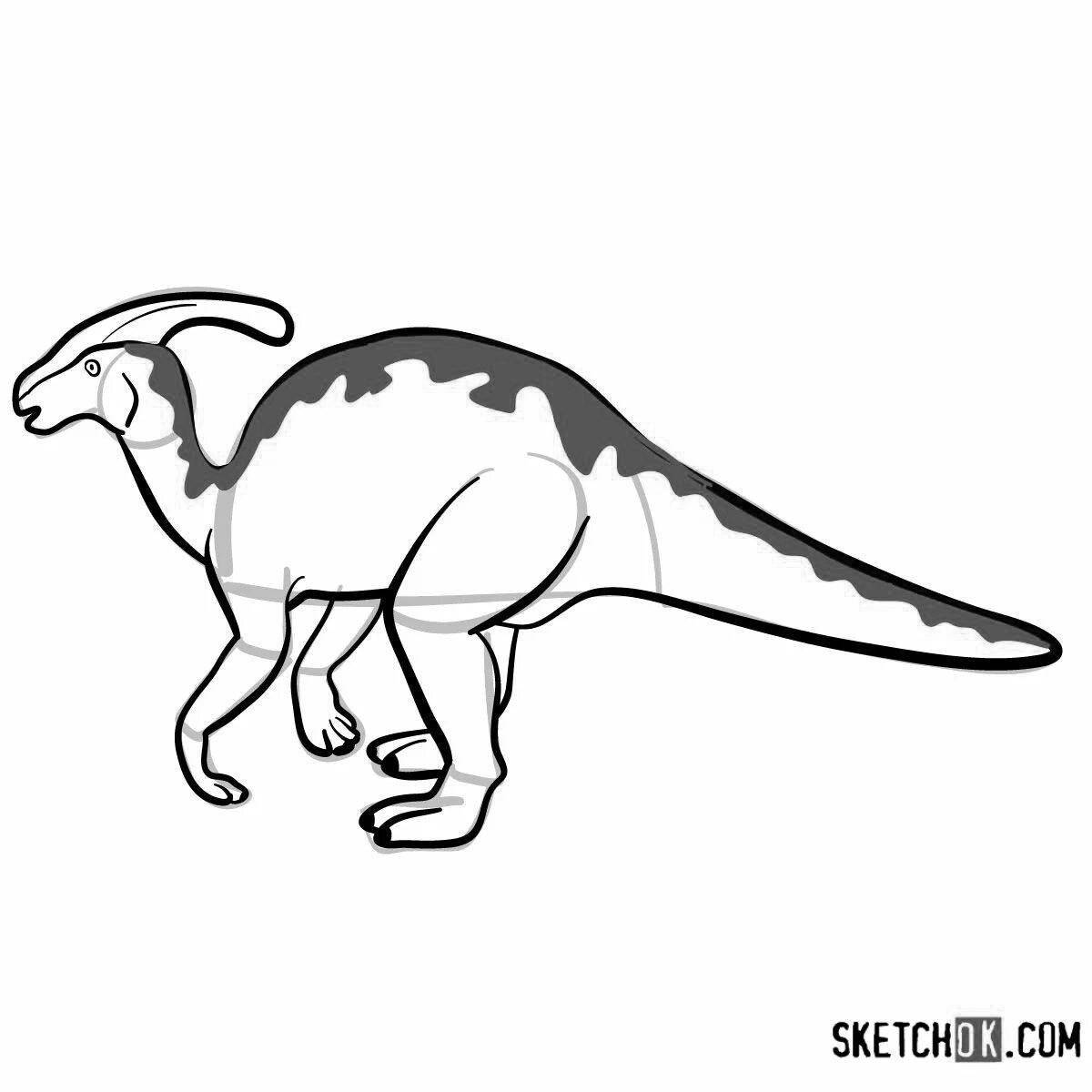 Glowing parasaurolophus coloring page